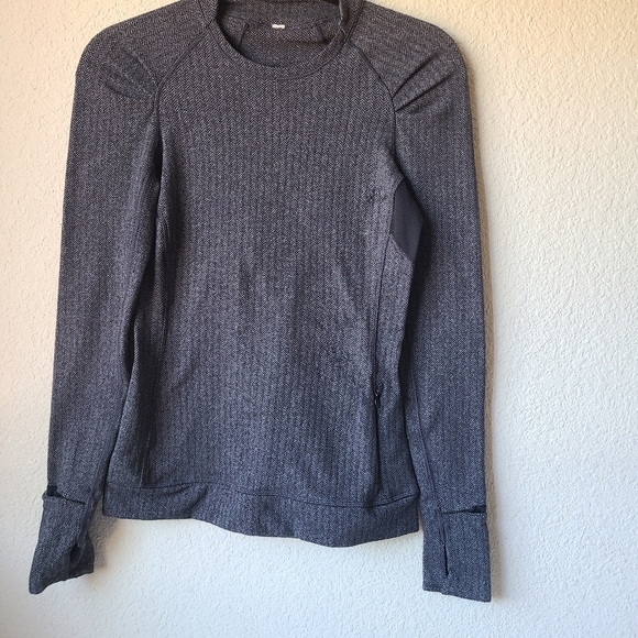 Womens Lululemon Long Sleeve Swiftly Tech Top 1 Heathered Black Size 4 - Picture 2 of 9
